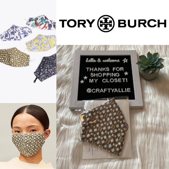 Tory Burch Logo Patterned Face Mask || NWT - Picture 5 of 8